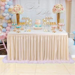 Spódnica stołowa szampana tiul tutu tutu tutu 3 -warstwowy przędze urodziny Baby Shower impreza dekoracja stołowa Skirting