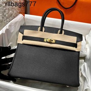 Designers Leather Handbags Bk Bags Handmade Togo Black Banquet Gold Button Women's Lychee Pattern Handbag 25 Large Capacity Tcei