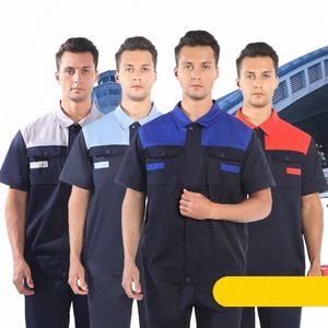 Abbigliamento da lavoro traspirante estivo Logo personalizzato Uniforme da lavoro Magazziniere Tute Officina di fabbrica Abbigliamento da lavoro Tuta da lavoro W9B1 #