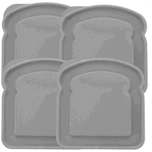 Storage Bottles 4 Pcs Food Container Sandwich Box Small Toast Square Containers Lids Outdoor Bread Child