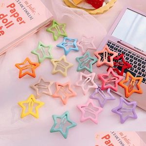 Accessori per capelli 10 Pz / set Coreano Colore Della Caramella Star Pin Dolce Bambini Pentagramma Clip Per Neonate Copricapo Bambini Consegna di Goccia compagno Dhix3