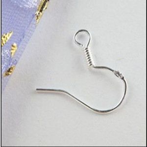 200pcs lot Sterling 925 Silver Clasps & Hooks Earring Findings Fishwire Hooks Jewelry DIY 15mm fish Hook Fit Earrings294r