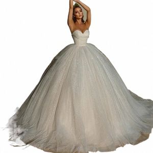 Elegant bröllop dres lyx från axeln avtagbar fluffig ärmar Vackra domstolståg Princ Mop Bridal -klänning 2023 L4LO#