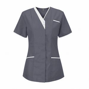 Pielęgniarstwo mundurowy damski top medyczny krótki mundur chirurgiczny sklep domowy kosmetyki salt mundur koszulka gary r0rp#