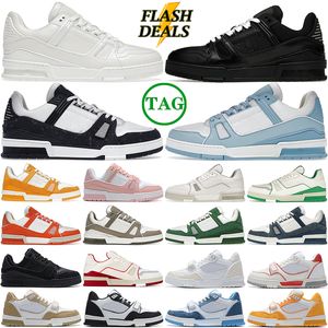 Männer Frauen Schuhe Designer Trainer Sneakers Low Schwarz Weiß Babyblau Marineblau Orange Grün Tour Gelb Rosa Braun Herren Trendiges Tennis Outdoor Joggen Gehen