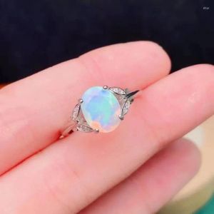 Ringar klusterringar 925 silver inlagd naturlig opal kvinnor ring fin hantverk ljus lyxsmycken kan anpassas