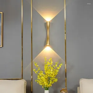 Wall Lamp Modern LED Dual Head Small Waist Lamps Courtyard Corridor Bedroom Bedside Living Room Indoor Decoration Fixtures