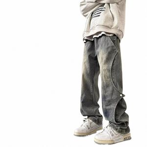 men's Japanese 2000s Style Y2K Vintage Baggy Jeans Casual Pants High Street Streetwear Hip Hop Wide Leg Jeans Men Korean Clothes 28s5#