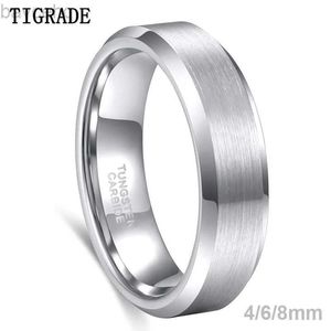 Trauringe Tigrade 4/6/8mm Unisex Ring Silber Farbe Gebürstet Wolframkarbid Ringe Für Frauen Paar Hochzeit Band Männer Anels Dropshipping 24329