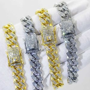 Cuban womens diamond Plated Hip Hop Bracelet M7EA