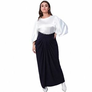 2pcs Women Plus Size Sets Casual Skirt Suits for Large Size Woman Clothing 2024 Spring Loose Curved Sets 37y9#
