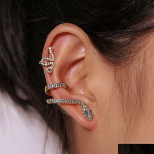 Orelha manguito moda cobra earing clipes punhos sem piercing punk não perfurado clipe brincos para mulheres homens personalidade jóias accessori dhpc4