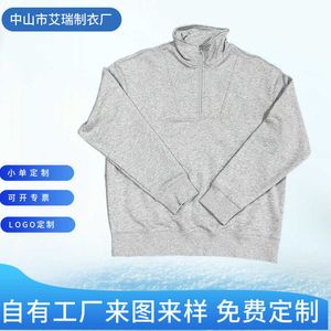 Spring and Autumn Standing Neck Pullover Mens Womens Sweater Half Chest Zipper Coat Loose Fashion Brand