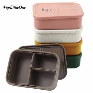 Koppar Rätter redskap Anpassade Baby Silicone Feeding Bowl Lunch Box med locket Läcksäker matbehållare Löstagbara rätter Platta Mikrovågsugn 240329