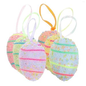 Decorative Figurines 6 Pcs Easter Eggs Colorful Ornament Tree Ornaments Pendants Hanging Decorations