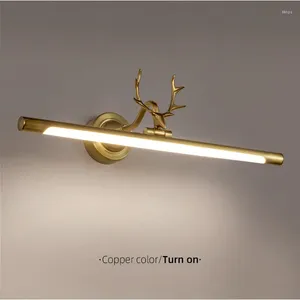 Lâmpada de parede moderna led espelho luz para banheiro maquiagem vaidade gabinete preto/ouro chifres banheiro comodidades decoração iluminação interior