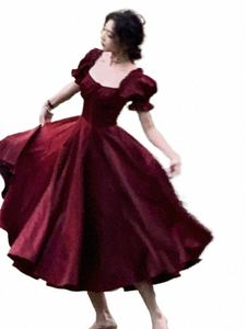 Francês Vintage Burdy Evening Party Dr Mulheres 2023 Verão Elegante Romântico Prom Vestidos Coreano A-Line Graduati Dres I3kB #