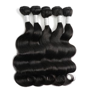 Body Wave Human Hair Bundles 12 till 22 tum Remy Indian Hair Extensions 60g/bunt naturlig svart färg dubbel inslag hår