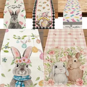 Söt Bunny Table Runner Happy Easter Dining Decoration Trackadduk Present Summer Gathering Cover Home 240325