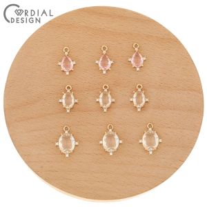 Components Cordial Design 50Pcs Jewelry Accessories/CZ Charms/Hand Made/Jewelry Connectors/Crystal Pendant For Earrings/DIY Making