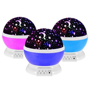 Rotation Night Light Starry Star Moon Sky Romantic Night Projector Light Lam Decorating Wedding Birthday Parties 8847829