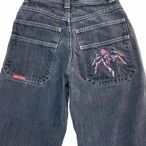 hip hop cepleri örümcek grafik sokak kıyafetleri jnco jeans y2k erkekler harajuku Bol kot retro siyah pantolon goth yüksek bel geniş trouser A7d3#