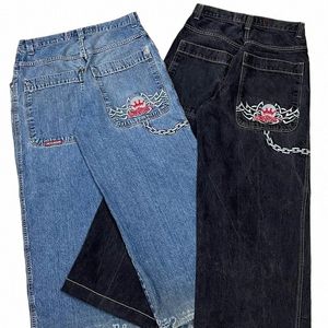 jnco мужская одежда винтажные мешковатые джинсы Y2K Harajuku хип-хоп готические джинсы с графическим рисунком высокого качества самые большие эстетичные широкие джинсы T23i #