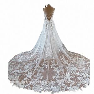 lakshmigown senza spalline in pizzo da sposa Dr abito da sposa sexy scollatura con scollo a V tulle Boho abito da sposa Abiti Sposa K6FL #