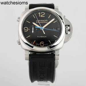 Obejrzyj luksusowe słynne zegarek do panerass 44 mm chronograph Fly Jump PAM00524 Automatyczne mechaniczne męskie stalowe wodoodporne wysokiej jakości wysokiej jakości