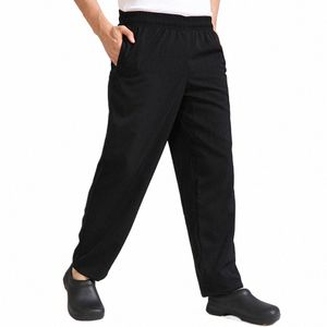 un paio di pantaloni da lavoro da chef pantaloni cargo larghi in materiale traspirante per donna neri W4Xa #