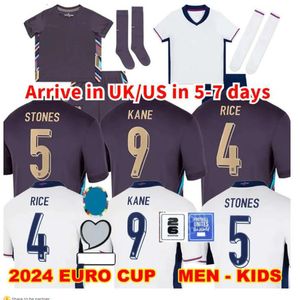 2024 Maglia da calcio in jersey inglese BELLINGHAM RASHFORD KANE Maglia da calcio Euro Cup 2025 Squadra nazionale Home Bianco Trasferta Viola Uomo Bambini Kit Set Donna SAKA RICE