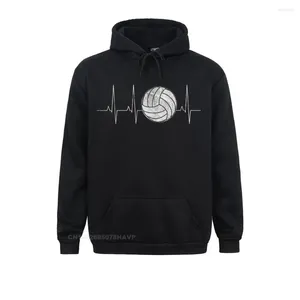 Hoodies masculinos voleibol batimento cardíaco camisas como ideias de presentes engraçados manga longa mulheres moletom roupas de grupo 2024 est