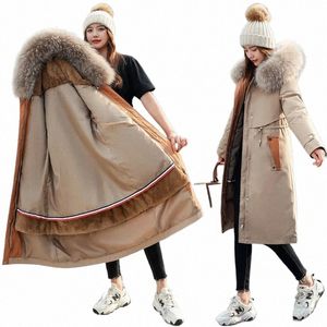 2022 New Snow Wear Lg Parkas Winter Jacket Women Parka Fur Hooded Jacket Female Fur Lining Thick Coats Parkas e24Z#