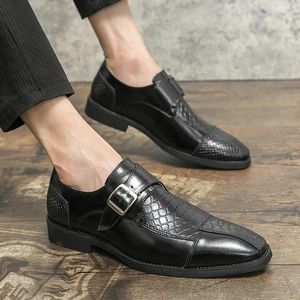 Klänningskor Herrmösstå Monkband Loafers Breatble Slip On For Business Office Wedding Party Spring Summer and Autumn