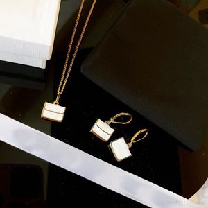 Trendy gold plated 18k earring necklace brand necklace luxury earring designer for women designer jewelry wedding party bridal gi269v