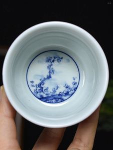 Zestawy herbaty Jingdezhen Yongle Niebieski biały prasa ręcznie ceramiczna antyczna porcelanowa herbata singla mistrzowska filiżanka