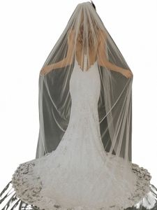 topqueen V30 Soft Single Tier Bridal Veil with Cut Edge Real Photos Lg 3M Cathedral Wedding Veil Sheer Italian Tulle Veil N2m0#