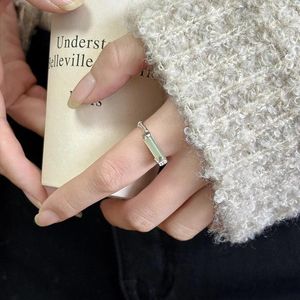 Cluster Rings VENTFILLE 925 Sterling Silver An Jade Leaves Ring For Women Girl Gift Bamboo Joints Retro Ethnic Jewelry Drop