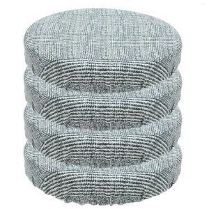 Chair Covers 4pcs Round Stool Cover Stretch Bar Washable Seat