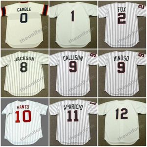 Maglia da baseball da uomo Chicago OSCAR GAMBLE degli anni '50 e '93 LANCE JOHNSON NELLIE FOX BO JACKSON JOHNNY CALLISON RON SANTO LUIS APARICIO Maglia da baseball di ritorno al passato S-5XL