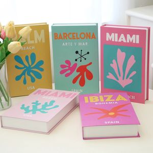 Travel Series Fake Book Decoration Coffee Table Living Room Fashion Prop Books Home Model IBIZA 240308