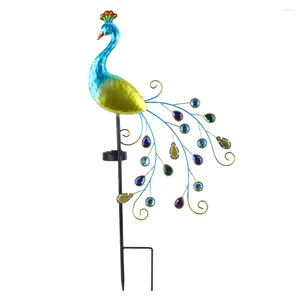Garden Decorations Metal Peacock Decorative Solar Lights 300mAh LED Outdoor Decor Stake Light Retro Lawn Lamp For Courtyard Path