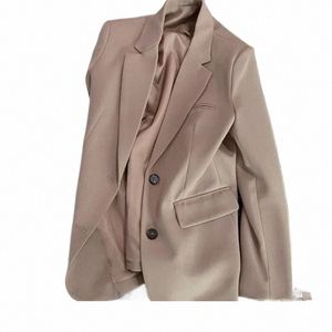 Khaki Drill Women's Suit Jacket Elegant Casual Trendy High-End Feel Western-Style Clothing Spring/Autumn 2023 New Style S5XQ#