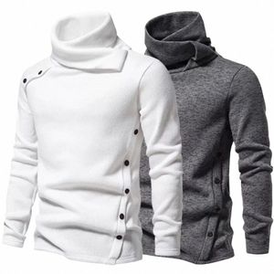 Outono inverno homens gola alta manga lg suéter tendência coreana cor sólida camisa básica de malha design de bunda pulôver roupas masculinas s51k #