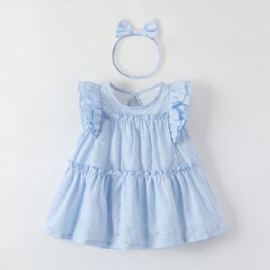 子供の女の赤ちゃんドレス夏の青い服幼児服ベビー子供の女の子パープルピンクの夏のドレス08GV＃