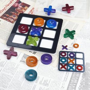 Moldes de cozimento Tic Tac Toe Game Board e X O Moldes de Silicone Conjunto de resina epóxi DIY Art Craft Mold para Natal NightA Artesanato Ferramentas M02 21