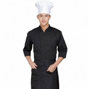 Hotel Chef Shirt Western Restaurant Kitchen Cooking Jacket LG Sleeve Cook Uniform Bakery Cafe Waiter Working Clothes W5ag#