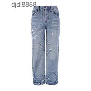 Calças de grife masculinas Novo estilo perna reta com cor clara lavada e design desgastado para emagrecimento amira jeans mens store