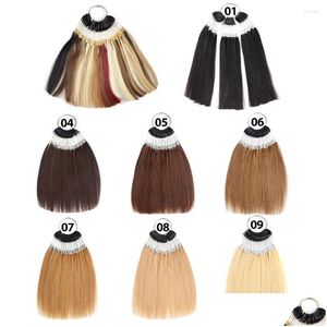 Hårtillbehör Stand Human Tch Rings Dye Colors Salon Wig For FrisherSers Color Ring Extension Leverans Products Tools Otyqr