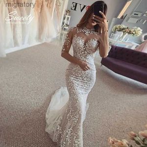 Urban Sexy Dresses Elegant Wedding Dress Organza med broderi sjöjungfru bollklänning Stropplös ärmlös korsett brud spets uvestido de novia yq240329